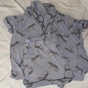 Victoria’s Secret Blue Zebra Print Pajama Set
